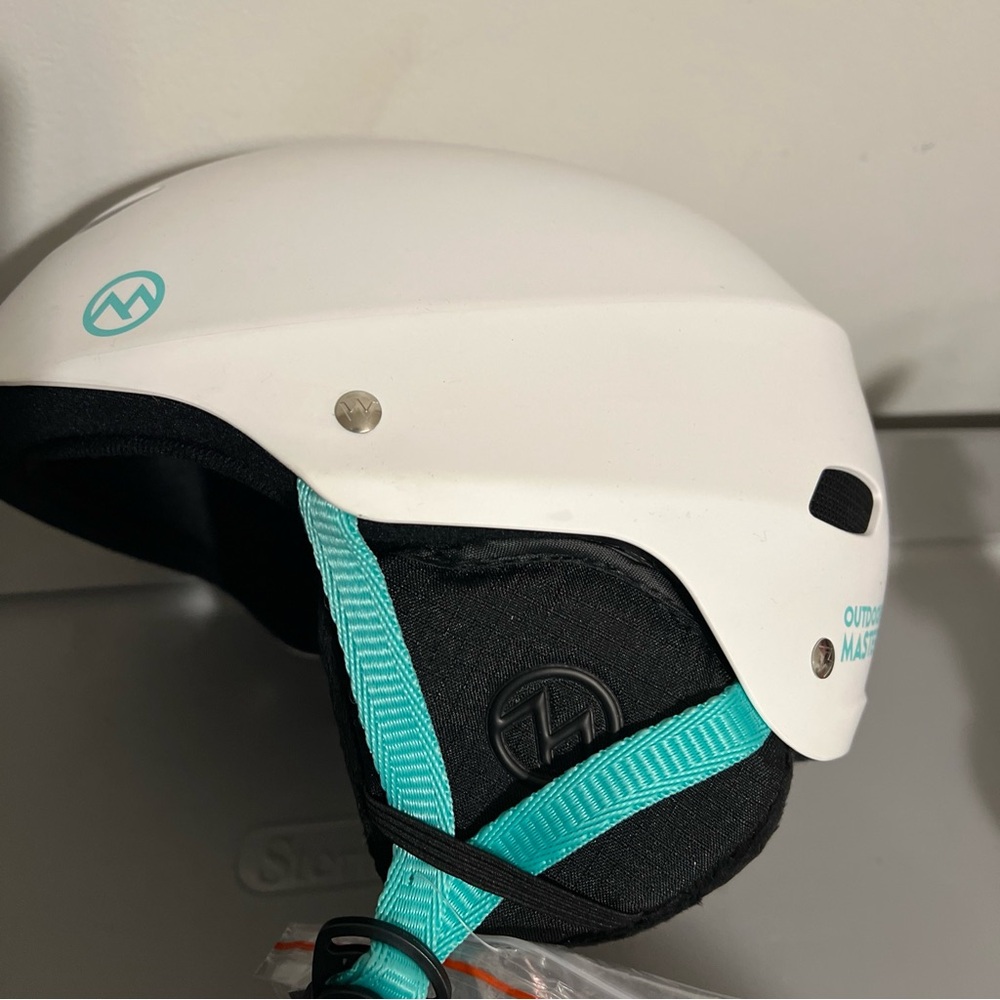 Outdoor Master Ski White and Teal Kids Helmet size L